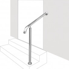 Handrails for Outdoor Steps, 304 Stainless Steel Railing Wall&Floor Mounted Rail for Outside Stair Railing Fits Level Surface and 1 to 2 Steps