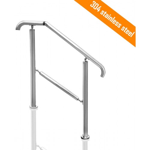 Alyan Jammsy 3 Step Indoor Outdoor Adjustable Handrail - Outdoor Metal Handrail For Steps Alyan Jammsy 3 Step Indoor Outdoor Adjustable Handrail - Outdoor Metal Handrail For Steps