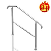 Transitional Stainless Steel Handrail 5 Steps Stair Railing - Style 1